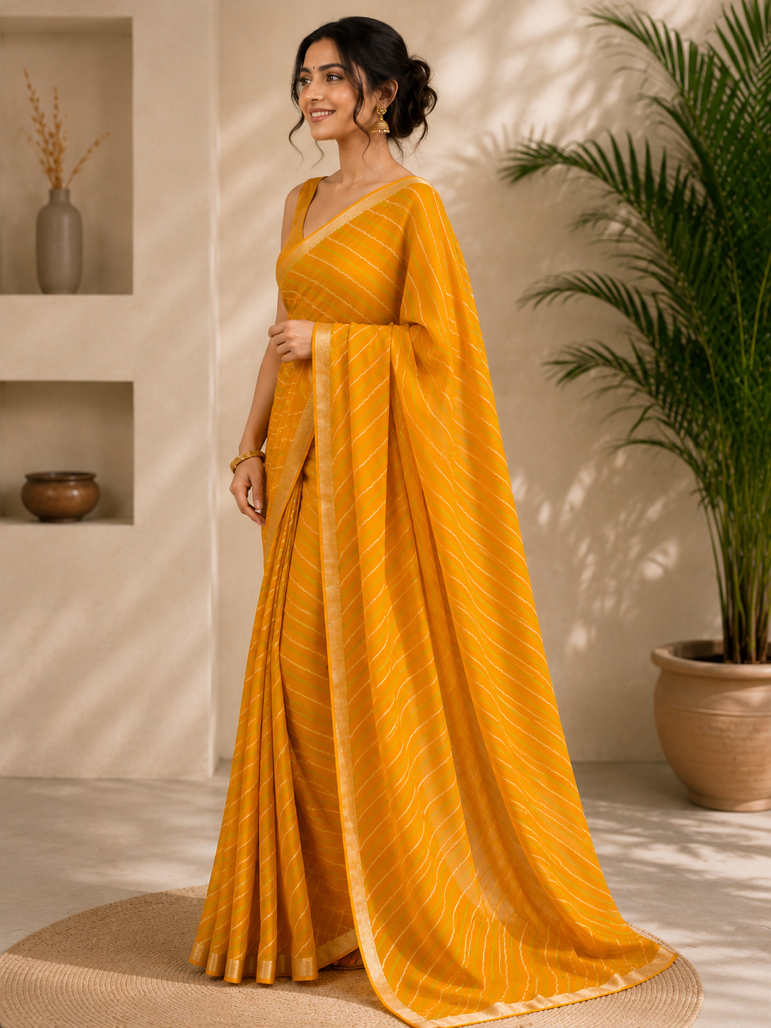 Classic Leheriya Stripe Saree