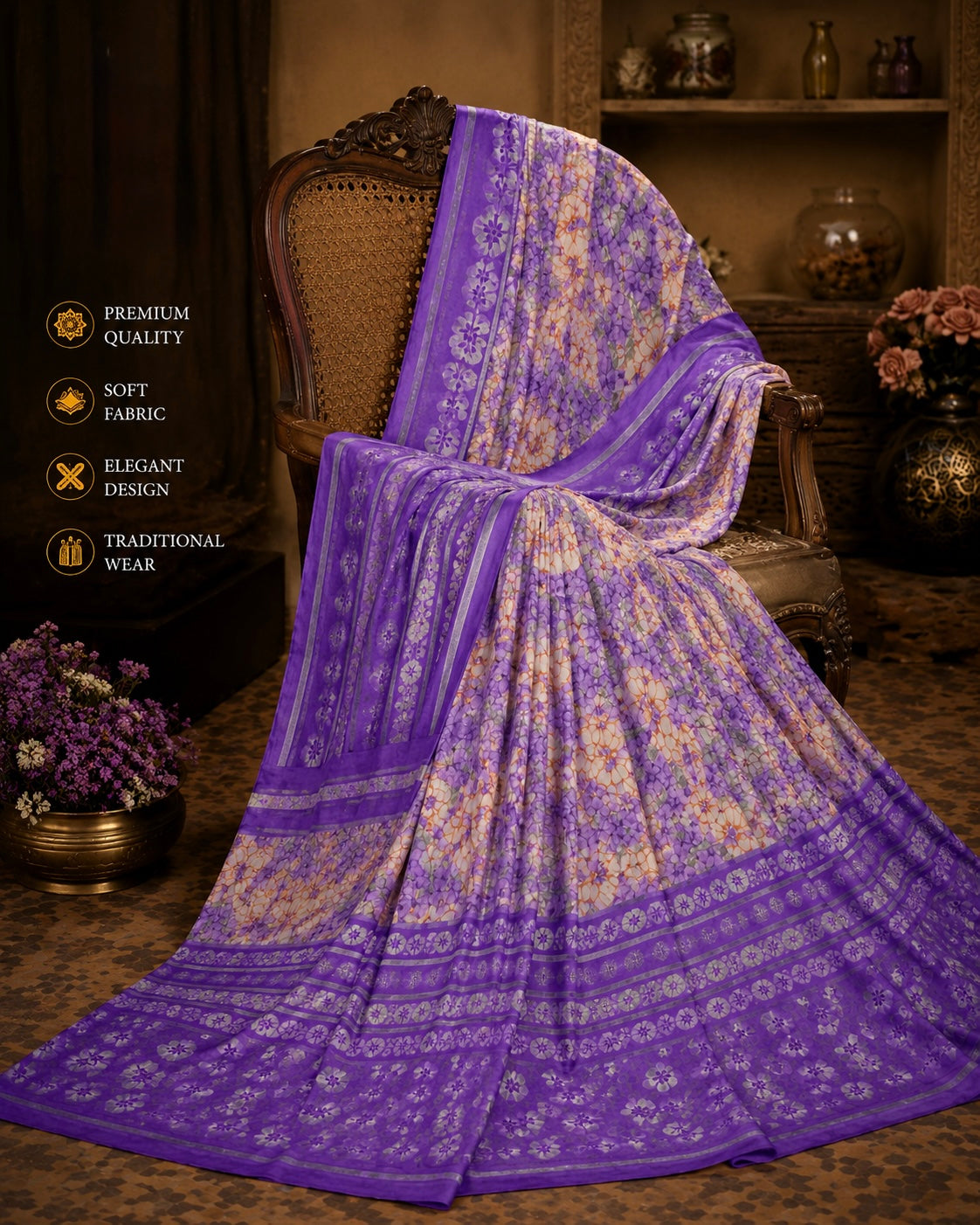 Floral Bloom Printed Saree