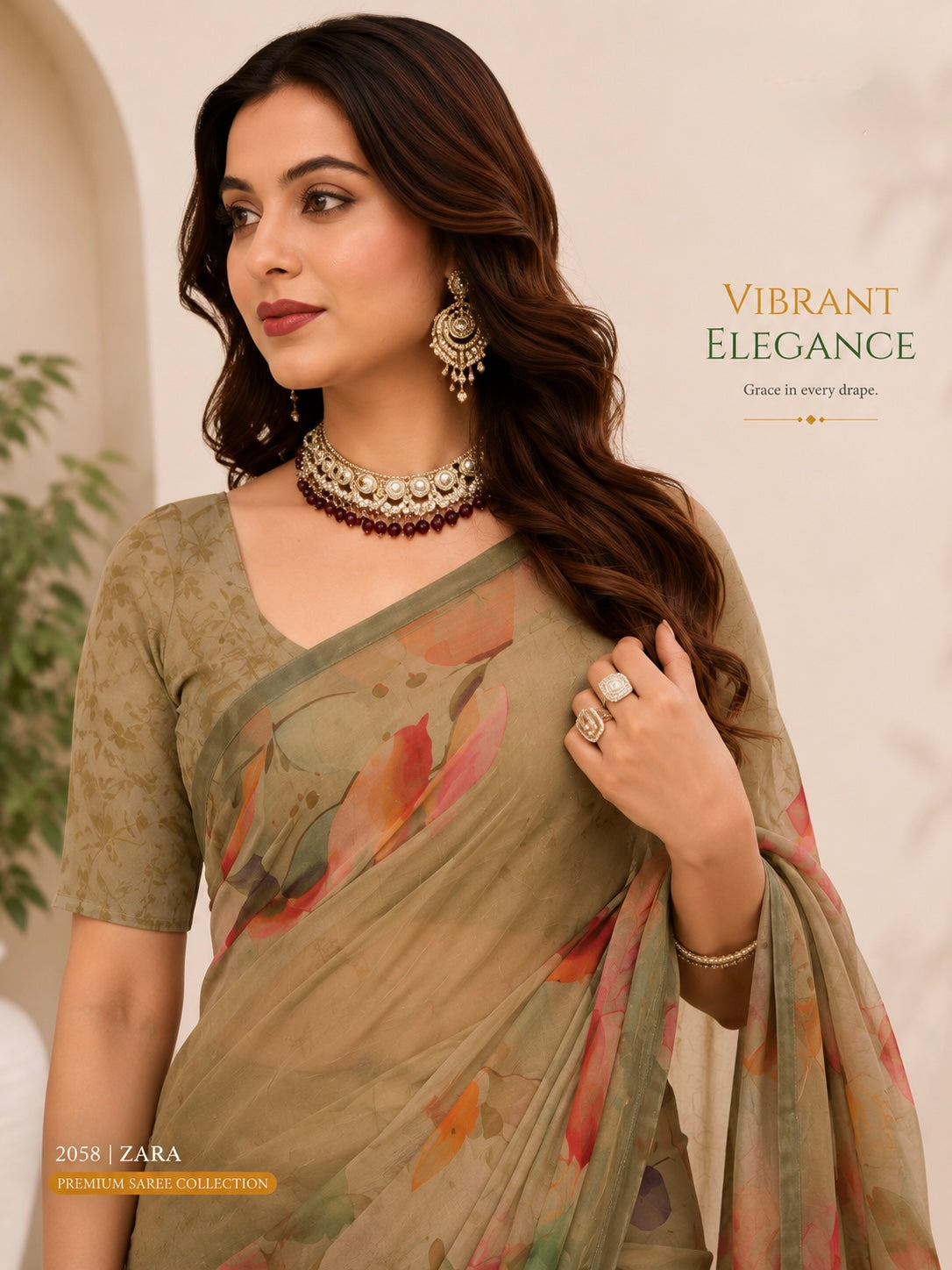 Olive Muse Saree