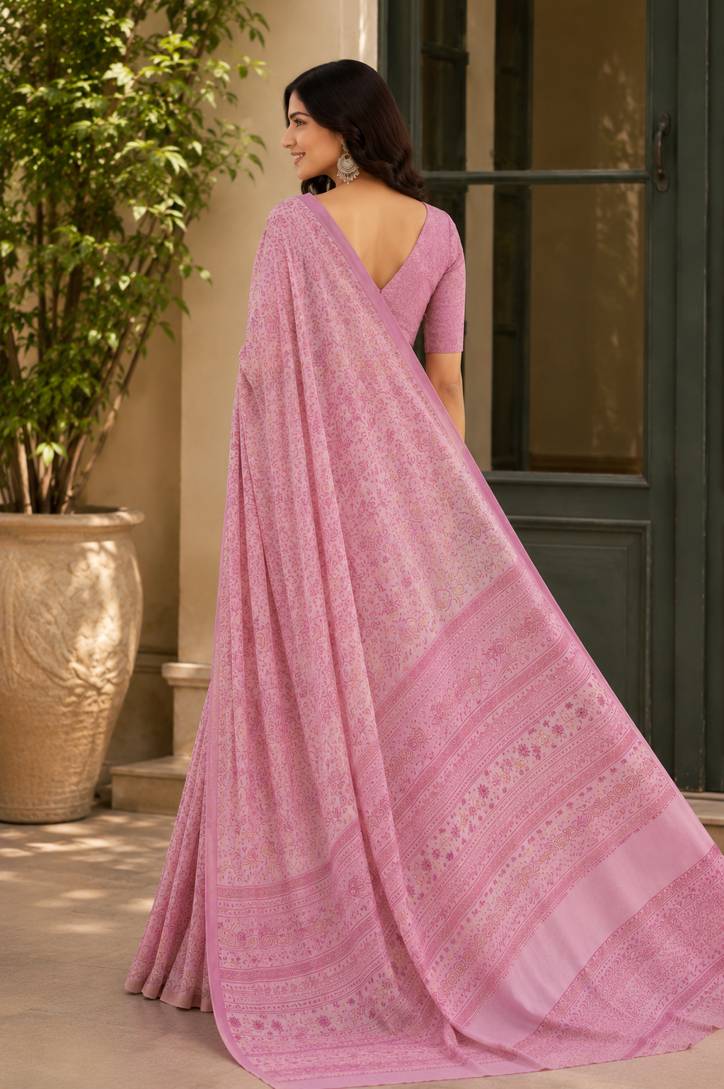 Blush Paisley Elegance Saree