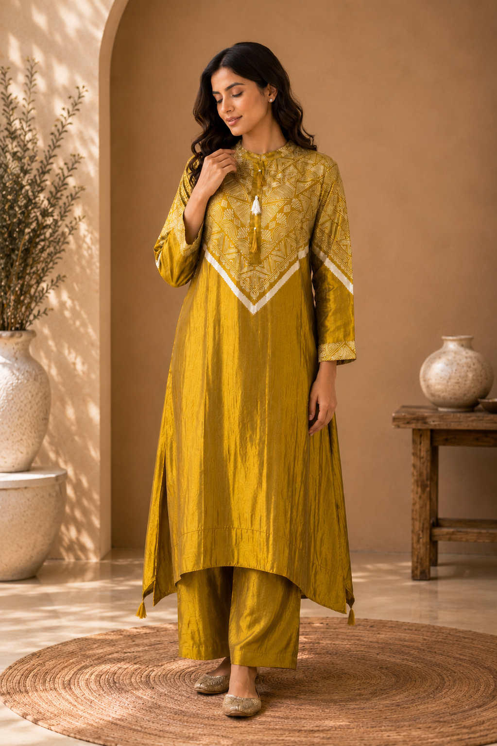 Noor Mustard Embroidered Co-ord Set
