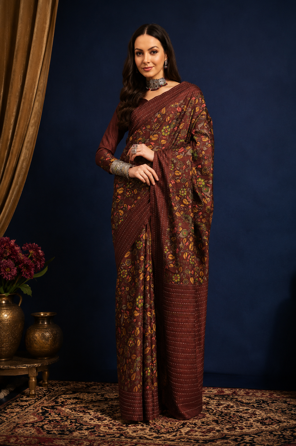 Gulnaar Printed Silk Saree