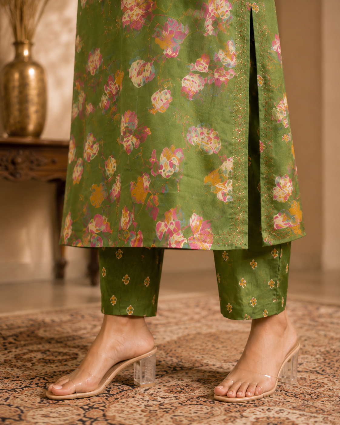 Green Bloom Suit Set