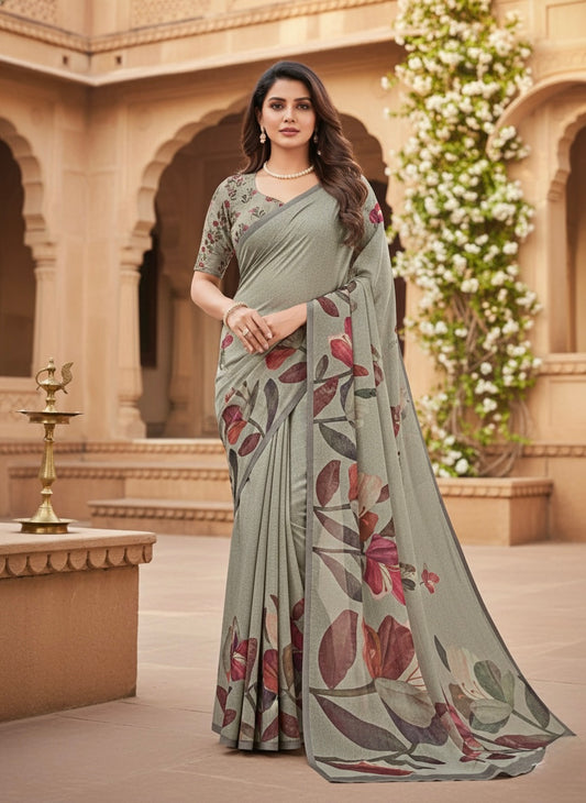 Mist Meadow Printed Saree