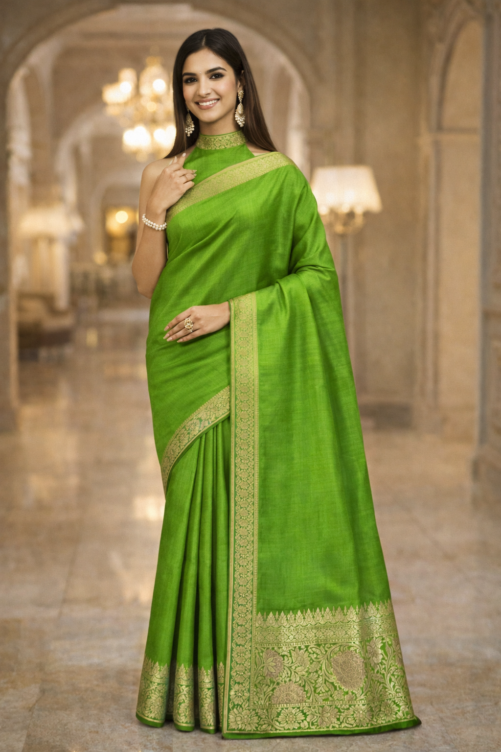 Tassar Silk Saree with Rich Zari Border
